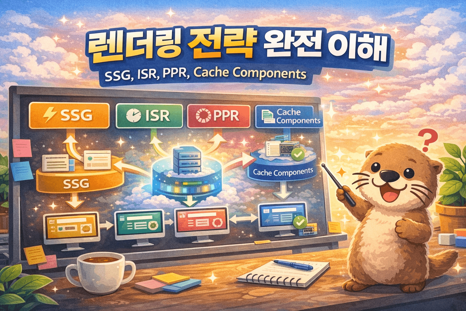 렌더링 전략 완전 이해 - SSG, ISR, PPR, Cache Components 대표 이미지